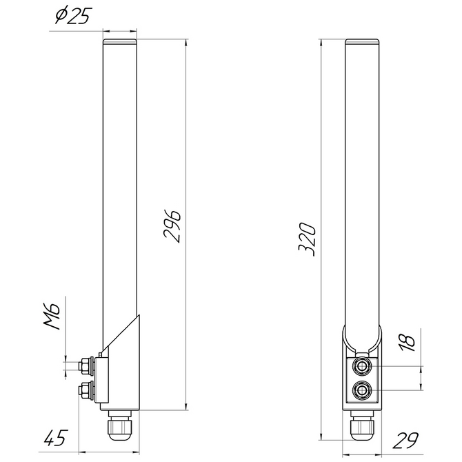 WiFi антенна 2,4ГГц KC6-2400T Белая 2